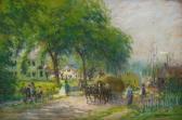 NORTON Louis Doyle 1867-1940,TOWN SCENE WITH CARRIAGES,Burchard US 2019-04-28