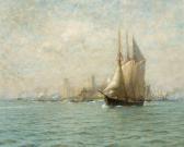 NORTON William Edward 1843-1916,Off the Battery, Exiting New York Harbor,Shannon's US 2018-10-25