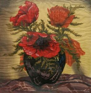 NOSKE Hugo 1886-1960,Vase with Orange and Red Flowers,1930,Rachel Davis US 2018-12-08