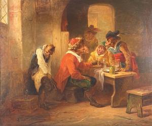 NOTERMAN Zacharie,Singes à une table de taverne,Saint Germain en Laye encheres-F. Laurent 2023-07-22