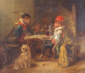 NOTERMAN Zacharie 1820-1890,Singes à une table de taverne,Saint Germain en Laye encheres-F. Laurent 2023-07-22