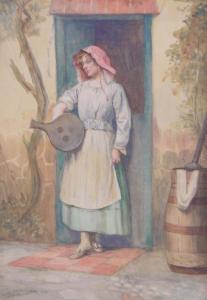 Nottage I.N,milkmaid at the door,1905,Burstow and Hewett GB 2017-09-27