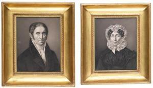 NOTZ Johannes,portraits of the married couple Catharina Merian (,1823,Palais Dorotheum 2021-04-27