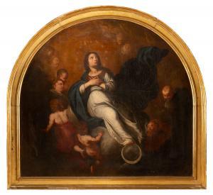 NOVELLI IL MONREALESE Pietro 1603-1647,Madonna Immacolata su falce di luna con,Gliubich Casa d'Aste 2023-12-20