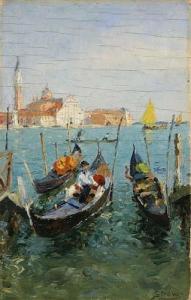NOVO Stefano 1862-1927,Gondolieri a Venezia,Meeting Art IT 2007-02-24