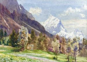NOWELL Arthur Trevethin 1862-1940,Antelao, from Cortina Dolomites,David Lay GB 2022-09-15