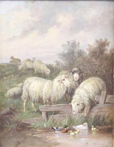 NOWEY Adolf 1835,Sheep at a pond,Lacy Scott & Knight GB 2023-06-17