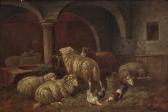 NOWEY Adolf 1835,Sheep in the stable,Neumeister DE 2020-12-02