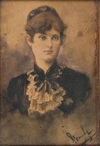 NOWICKA KWIATKOWSKA Michalina 1877-1932,Portret damy z żabotem,Desa Unicum PL 2022-07-13