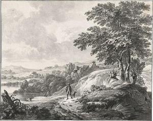 NUMAN Hermanus 1744-1820,Landschaft mit Jäger und Fischern,Galerie Bassenge DE 2017-05-26