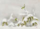 NUMATA Yasuhiro,Snow and small birds,Mainichi Auction JP 2023-01-13