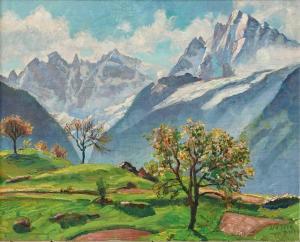 NUSSIO Oskar 1899-1976,Mountain landscape,1944,Woolley & Wallis GB 2023-06-07