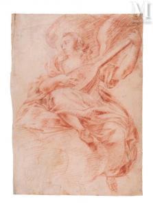 NUVOLONE Carlo Francesco 1609-1702,Ange musicien assis sur un nuage,Millon & Associés FR 2023-10-10