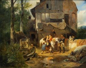 NUYEN Wijnand Jan Joseph,A French cuirassier halting near a house in the co,Venduehuis 2023-11-14