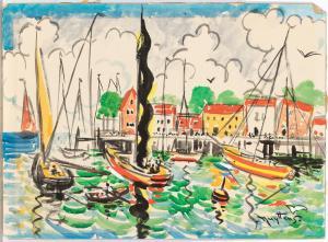 NUYTTENS Josef Pierre 1885-1960,Harbor with Boats,William Doyle US 2023-02-08