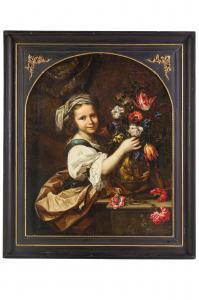 Nuzzi Mario 1603-1673,Natura morta con fiori e fanciulla,Wannenes Art Auctions IT 2023-11-29