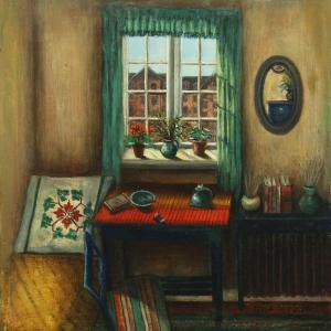 NYBO Poul Friis 1869-1929,Interior with window,Bruun Rasmussen DK 2012-10-29