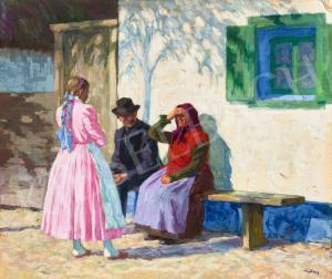 NYILASY Sandor 1873-1934,Conversation on the Garden,Kieselbach HU 2021-10-11