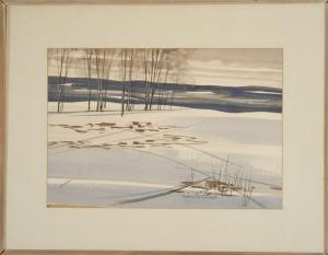NYSTROM Foster H. 1913-2015,Winter landscape with distant mountains,Eldred's US 2009-10-24