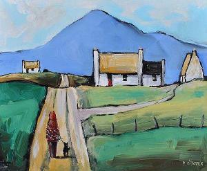 O BOYLE Patrick,WALKING THE DOG, CONNEMARA,Ross's Auctioneers and values IE 2016-08-10