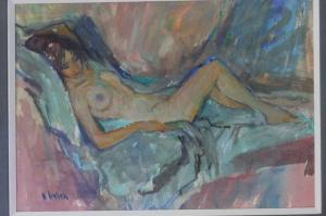 O'BRIEN Alf 1912-1988,Nude female lying on a bed,Boldon GB 2016-03-16