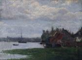 O'BRIEN D.,Boats And Cottages By A River,Gormleys Art Auctions GB 2013-06-11