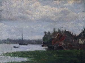 O'BRIEN D.,Boats And Cottages By A River,Gormleys Art Auctions GB 2013-06-11