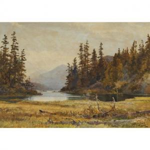 O'BRIEN Lucius Richard 1832-1899,BOATING ON THE MOUNTAIN LAKE,1888,Waddington's CA 2022-09-15