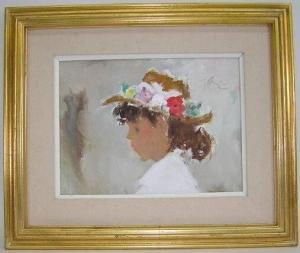 O NEIL Samuel Edmund 1901-1992,Profile of Young Girl with Hat,Kodner Galleries US 2007-03-21