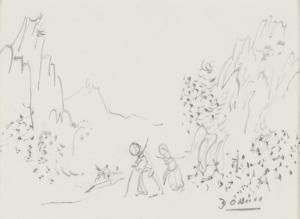 O NEILL Daniel 1920-1974,FIGURES ON A PATH,Ross's Auctioneers and values IE 2024-04-17