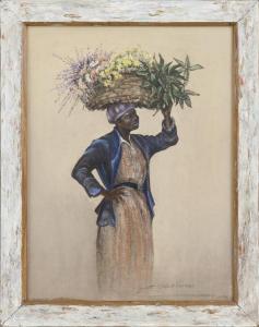 O'Neill Verner Elizabeth 1883-1979,Woman carryingflower basket,Cottone US 2010-09-25