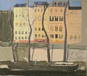 O SULLIVAN Sean 1904-1964,Barge on the River Seine, Paris,Adams IE 2023-09-27