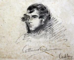 OAKLEY Octavius 1800-1867,Head study of George Cattermole,Gorringes GB 2018-06-26