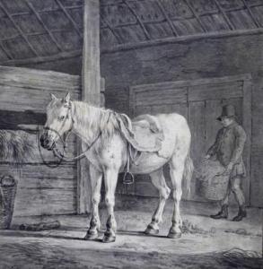 OBERMAN Antonie 1781-1845,Paard en stalknecht,Venduehuis NL 2022-02-22