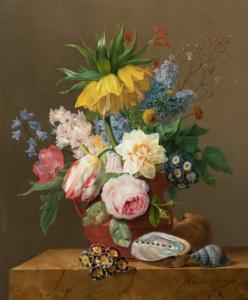 OBERMAN Antonie,Still Life of Flowers, a Pomegranate and Seashells,William Doyle 2021-05-19