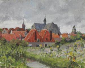 OBERTEUFFER George 1878-1937,View of Leiden, The Netherlands,Christie's GB 2012-09-25