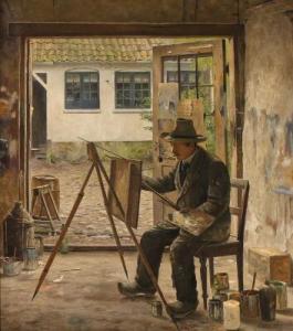 OBRO Aage 1884-1978,En maler i sit Værksted,1927,Bruun Rasmussen DK 2019-01-28