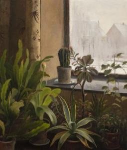 OBRO Aage 1884-1978,Window with potted plants,1942,Bruun Rasmussen DK 2019-03-11