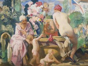 OBROVSKY Jakub 1882-1949,Summer Day in the Garden,1927,Palais Dorotheum AT 2015-11-28