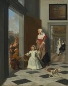 OCHTERVELT Jacob 1634-1708,A CHILD AND NURSE IN THE FOYER OF AN ELEGANT TOWNH,Sotheby's 2014-01-30
