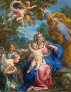 ODAZZI Giovanni Odosi 1663-1731,The Holy Family with putti in a landscape,Galerie Koller 2021-10-01
