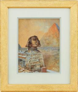 ODELMARK Frans Wilhelm 1849-1937,Sfinxen i Giza,1891,Uppsala Auction SE 2023-08-15