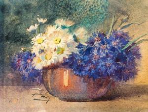 ODIN Blanche 1865-1957,Fleurs dans un cuivre,Massol FR 2015-06-01