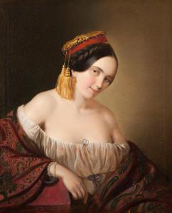 OECONOMO Aristides,An aristocratic lady dressed in a traditional cost,1859,Bonhams 2018-05-02