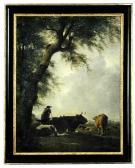 OESTERSCHMIDT Heinrich 1800-1900,Herdsmen with cattle in a landscape,19th,Cheffins GB 2017-11-29