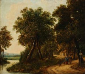 OFFERMANS Anthony Jacobus,Landscape with a road in Huizen, Netherlands,Bruun Rasmussen 2021-12-20