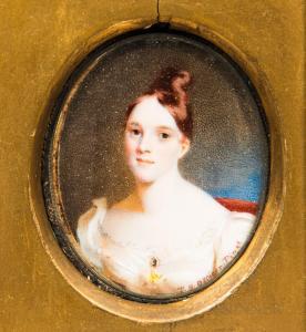 OFFICER Thomas Story 1810-1859,Miniature Portrait of a Woman in a White Gown,Skinner US 2022-05-03