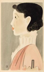 OFUDE TOSHIO,Portrait of a woman in a peach-colored dress,Eldred's US 2016-08-16
