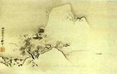OGATA GEKKO Tai Masanosuke,Lone Oarsman on a Lake set amongst snowy Landscape,Sotheby's 2003-12-11