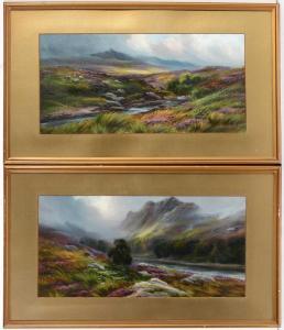 OGLE Charles Frederick,A pair of atmospheric panoramic landscapes with,Anderson & Garland 2021-12-12